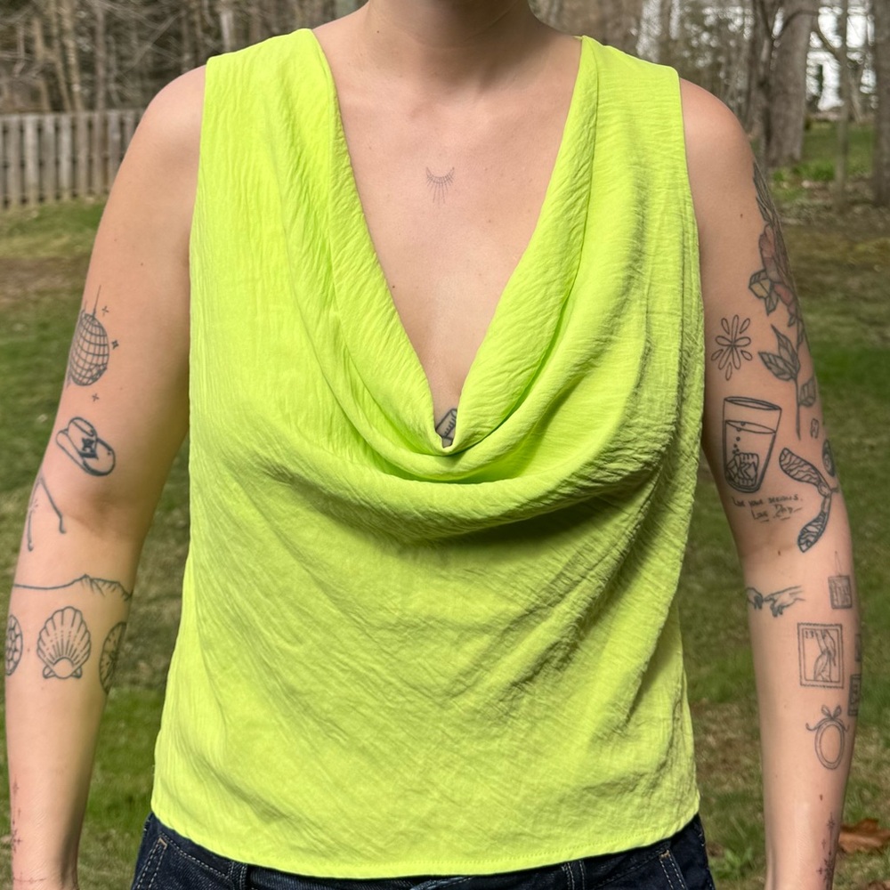 Vibrant Lime Green Sleeveless Top